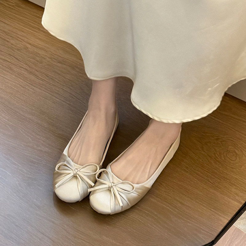 Espadrille Slip On - 2026 New Bow-knot Temperament Satin Shallow