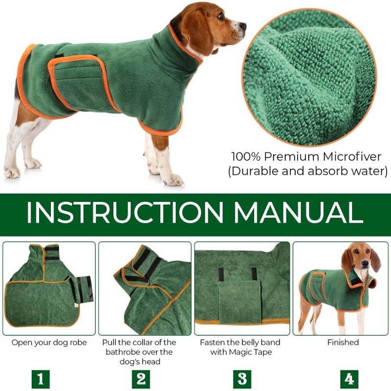 Dog Bathrobe Towel Pet Drying  - огляд і ціна Beach Towel Large